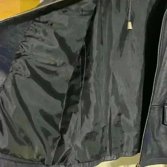 Chico’s genuine leather jacket coat blue leather soft size 0 small/medium - Picture 10 of 11